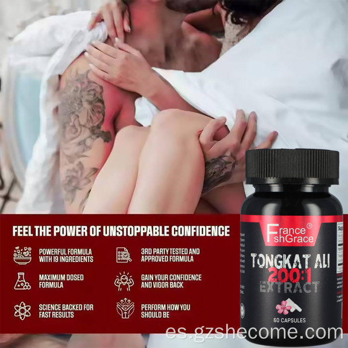 Vegetariano 60 Capas Extraer cápsulas Tongkat Ali para hombres